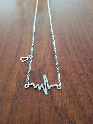 Necklace stainless steel length 23cm new, silver color