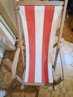 Deck chair with canvas wooden new