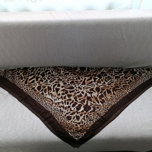 Headscarf women fashion like new, beige and brown, size 92x92 cm