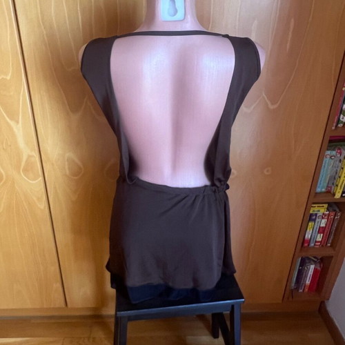 Dark brown backless dress like new, size S/M