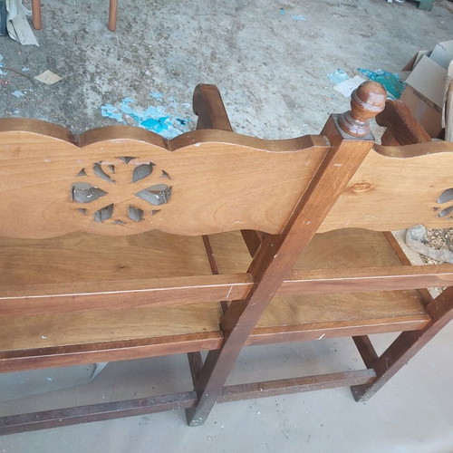 Wooden two-seater bench like new