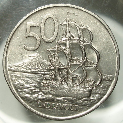 New Zealand 5 coins 50 cents used, 1967-1981, Elizabeth II
