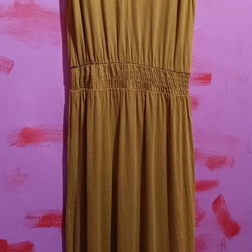 Maxi dress made in Italy size M, cotton, like new, mustard color