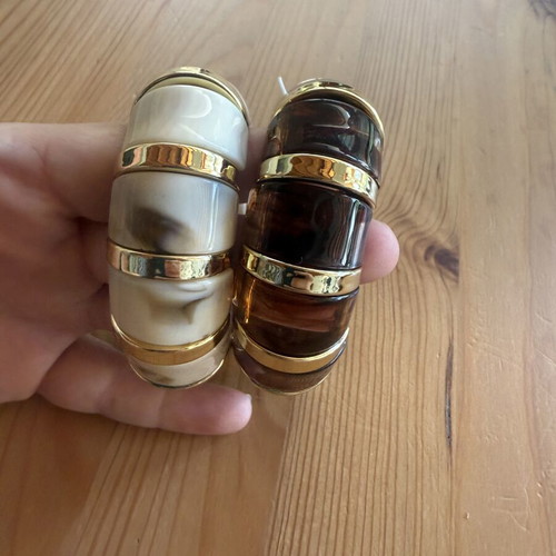 Set Chunky Bracelets new, beige and gold elastic