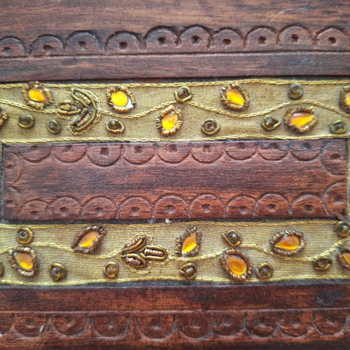 Fylliana wooden jewelry box with ethnic bead decoration