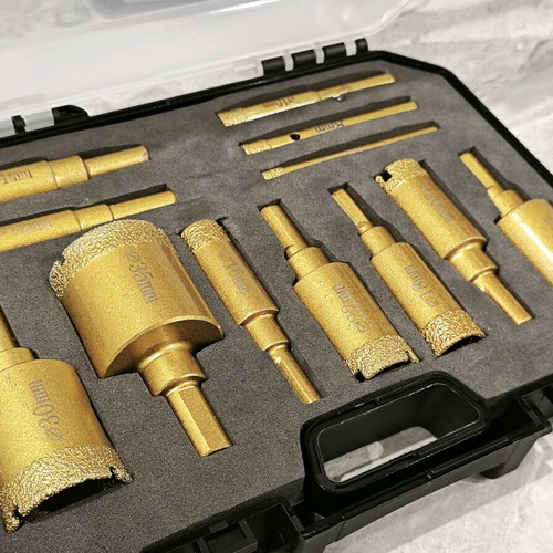 Diamond drill bit set 12 pcs high quality for tiles and stone new