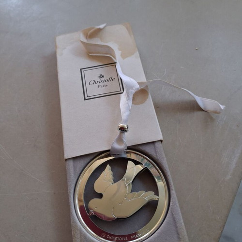 Christofle Paris decorative silver ornament used, 7cm diameter