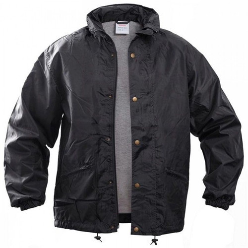 Waterproof windbreaker jacket with hood size M black like new