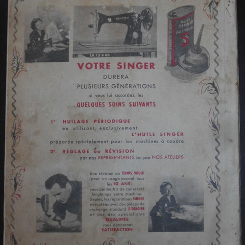 Singer Illustrated Sewing Machine Catalog used, 1952 edition, French text