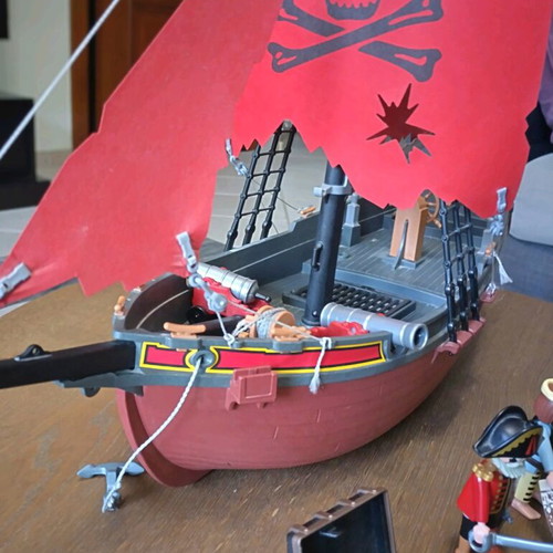 Playmobil 3900 Red Corsair pirate ship used