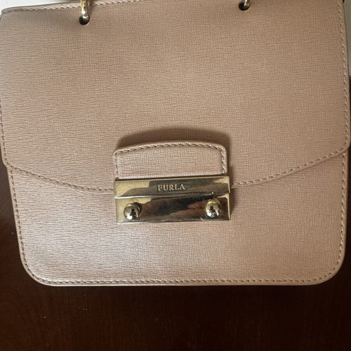 Furla Julia shoulder bag, beige and pink