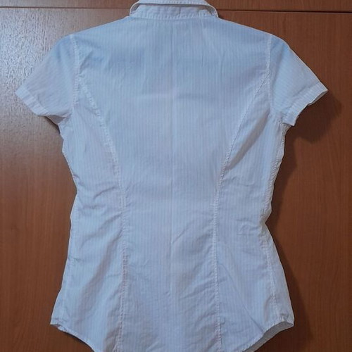 United Colors of Benetton women's shirt, white with soft pink stripes