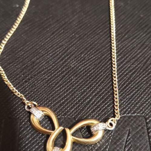 Gold pendant 18K new, 4.8g, length 41cm