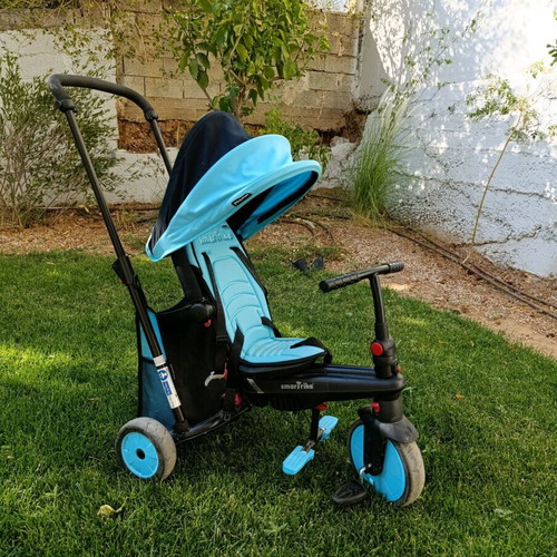SmarTrike 6 in 1 STR3 Plus tricycle stroller used, blue