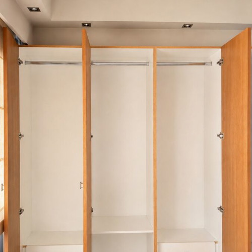 Handmade wooden wardrobe, natural finish