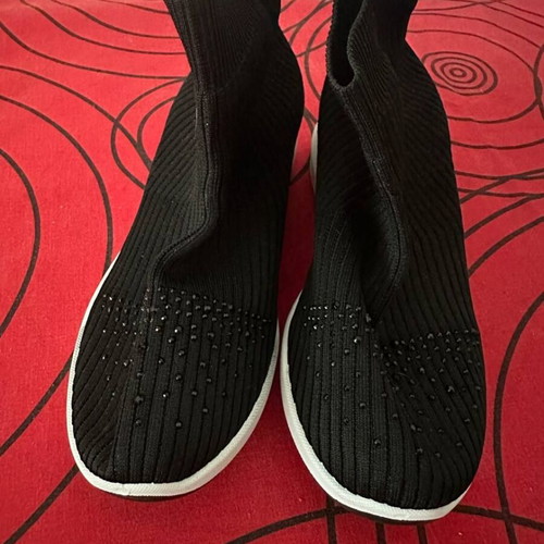 Sock sneakers modern, new, size 36, black with strass