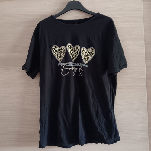 Women's short-sleeve blouse black used, sizes L and XL