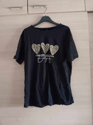Women's short-sleeve blouse black used, sizes L and XL
