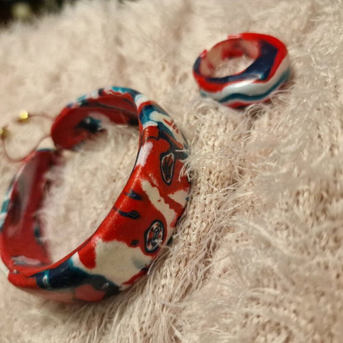 Bracelet and ring set new, handmade