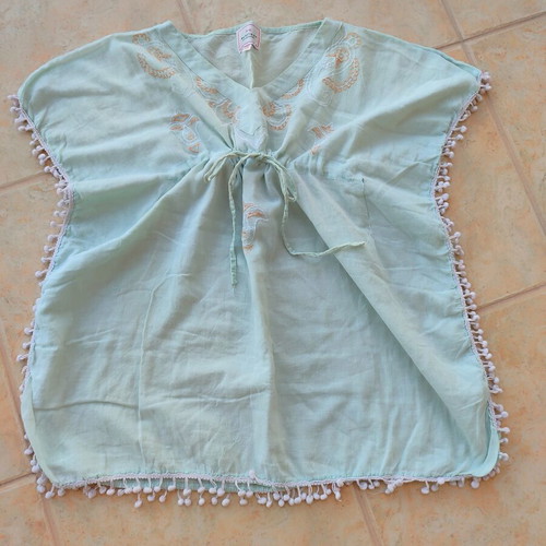 Achilleas Accessorize Kids' Mint Caftan with Pom Poms Used Cotton