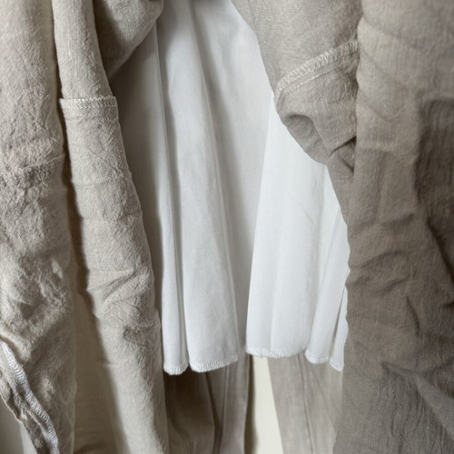 Desiree long linen dress like new, beige, maxi length with buttons
