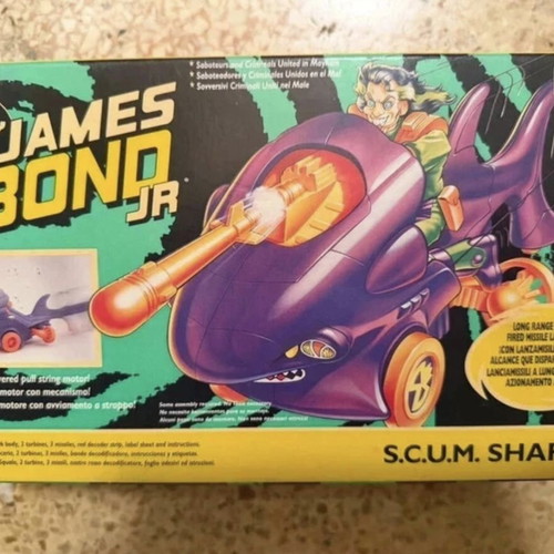 Vintage 1991 Hasbro James Bond Jr. SCUM Shark Vehicle new