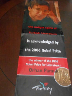 Orhan Pamuk Nobel laureate poster used, size 70x25cm