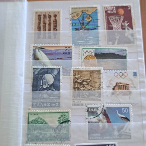 Greek Stamp Collection Album used, approx. 80 pieces