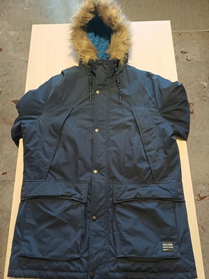 Jack & Jones Ανδρικό Μπουφάν XL σαν καινούργιο, σκούρο μπλε με γούνα