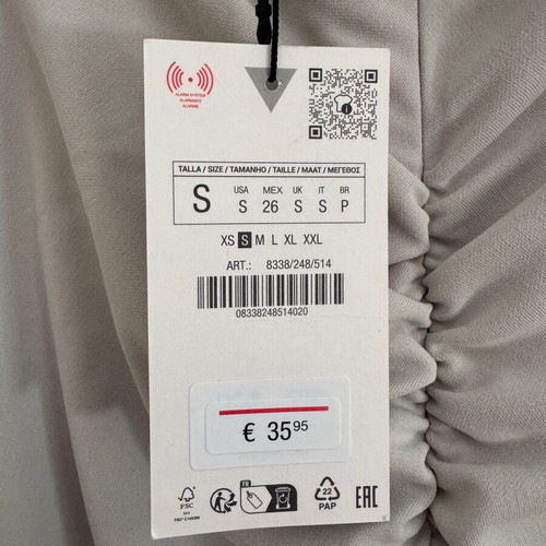 Zara dress new, gray and turquoise, size S