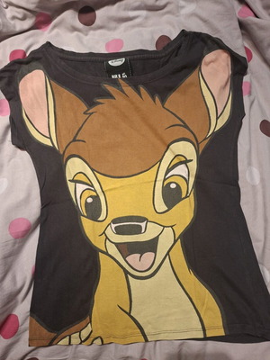 Bambi t-shirt Bershka black, like new, size L