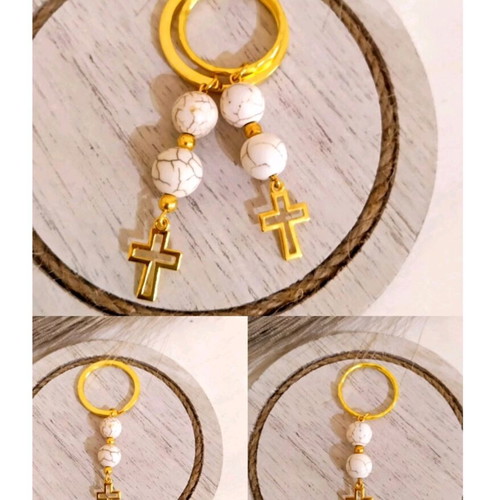Handmade martyrika keychains with haolite beads and cross made to order