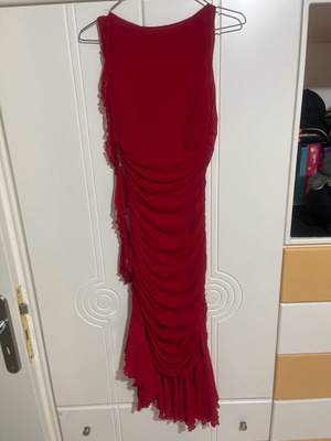Shein tango dress red like new with ruffles, size XS
