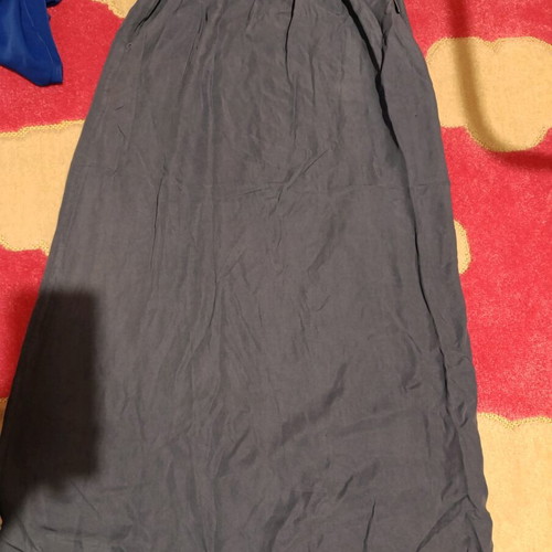 Φούστα μακριά navy blue καινούργια με τσέπες και ψάθινη ζώνη
