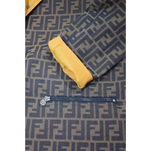 Fendi Jeans reversible Zucca FF monogram jacket, yellow, IT 42
