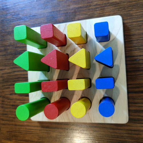 Plan Toys Wooden Shape Sorting Game like new for 24+ months