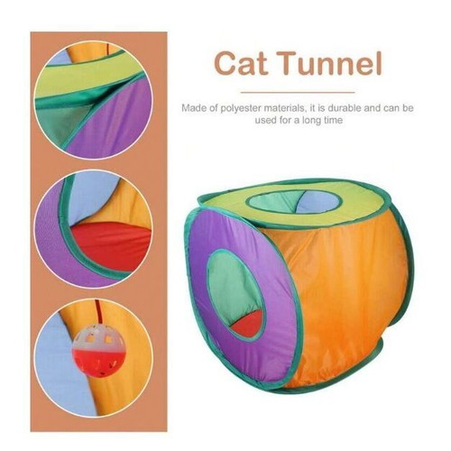 Cubefun cat play cube with 3 entrances and ball new