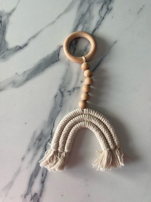 Rainbow with a hoop can be hung on a macrame swing
