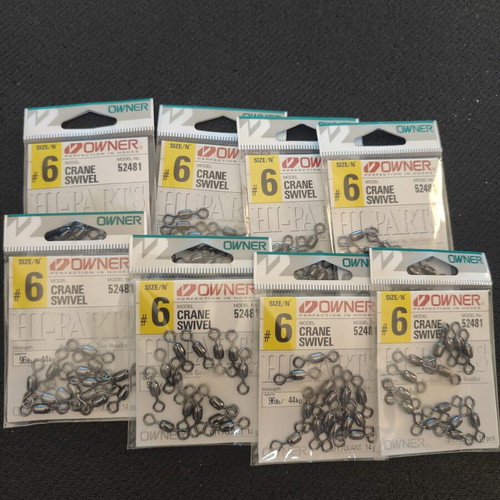 Owner Crane Swivel 52481 size 6 fishing swivels new, pack of 8
