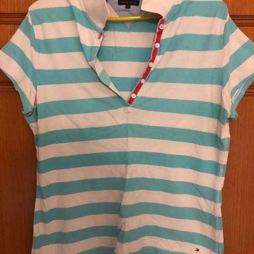 Tommy Hilfiger Womens T-shirt like new, blue and white, XXL