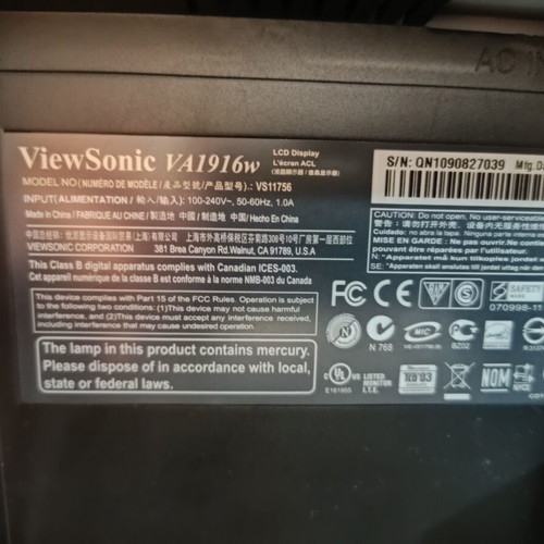 ViewSonic VA1916W 19" Widescreen LCD Monitor