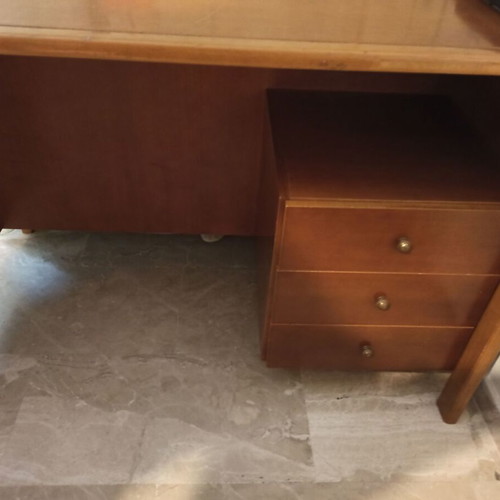 German solid wood desk with 3 drawers used