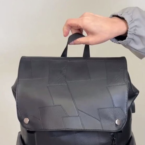 Unisex backpack new with patchwork design, synthetic leather