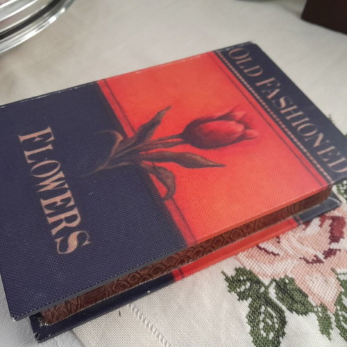 Decorative Storage Box in Book Shape "Flowers" like new
