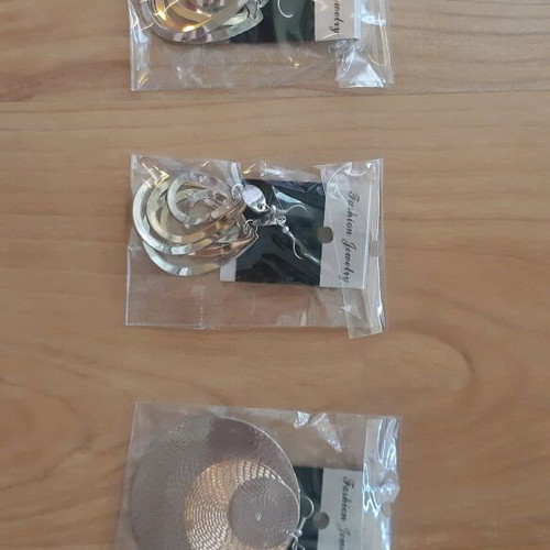 Earrings new, two pairs gold and silver tone