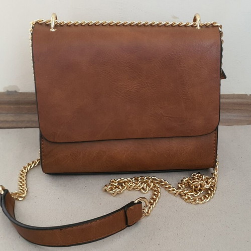 Francesca Rossi shoulder bag like new, brown with gold chain