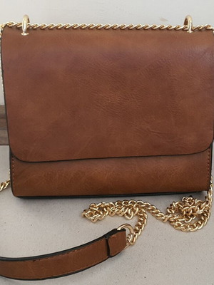 Francesca Rossi shoulder bag like new, brown with gold chain