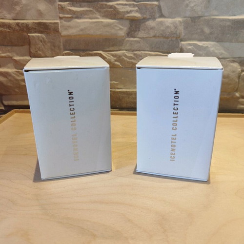 Icehotel Collection Crystal Candlesticks set of 2 new