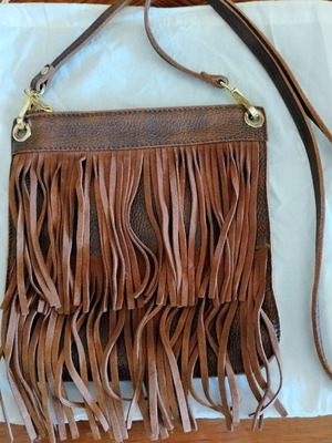 Senso Di Lusso Boho leather crossbody shoulder bag, brown
