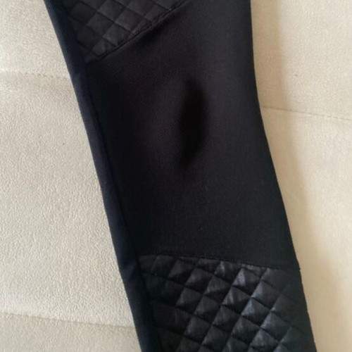 Fracomina black quilted leggings, size S